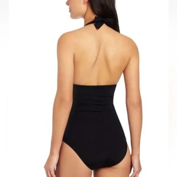 Kenneth Cole Ruffle-Licious Tiered Halter Neck Swimsuit size small black - Picture 3 of 16